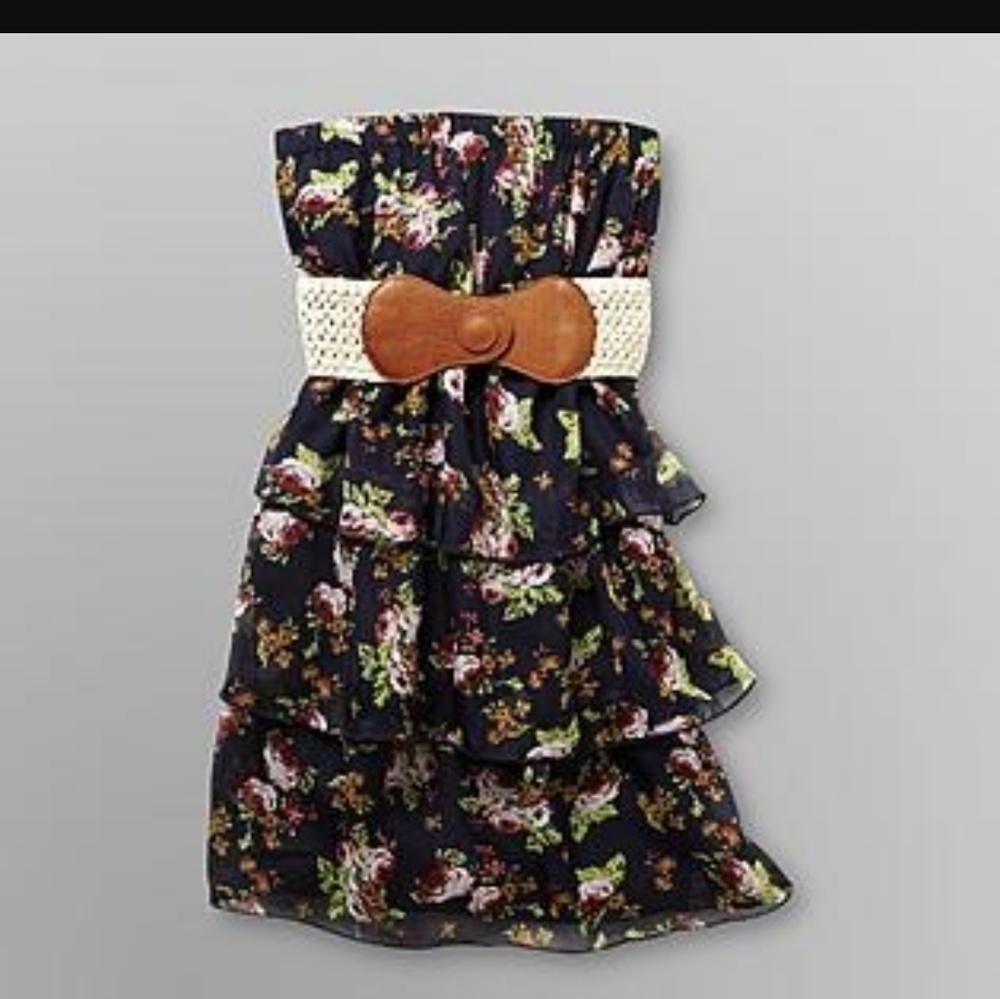 BONGO Floral Dress with belt